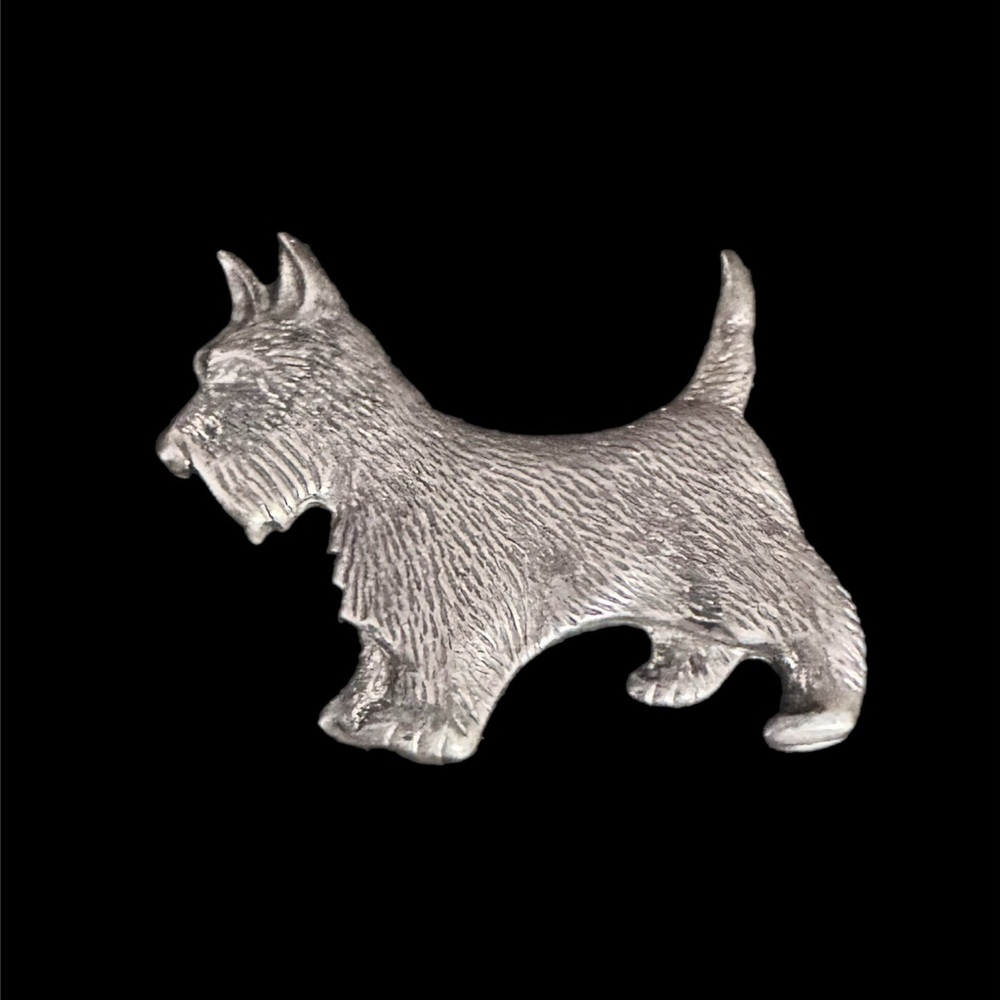 Antique Serling Silver Scottish Terrier Pin Unisex